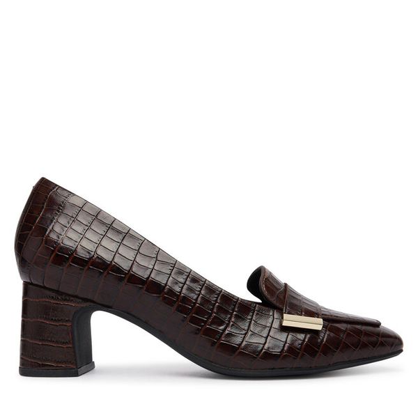 Czółenka Clarks. Brązowe czółenka damskie Clarks, bez wzorów, bez obcasa. Za 389.99 zł.
