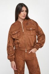 Kurtka damska z imitacji zamszu ERMANNO FIRENZE. Kurtki damskie Ermanno Firenze, bez wzorów, bez kaptura. Za 2,689.00 zł.