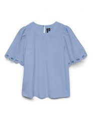 Vero Moda Bluzka w kolorze niebieskim rozmiar: XL. Niebieskie bluzki damskie Vero Moda, xl, bez wzorów, z bawełny, bez kołnierzyka, bez ramiączek. Za 78.66 zł.