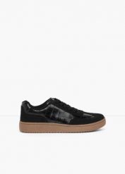 Sneakersy ze zwierzęcymi wzorami. Czarne obuwie sportowe treningowe bonprix, ze skóry. Za 149.99 zł.