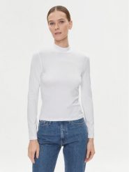 Calvin Klein Golf K20K206067 Biały Slim Fit. Białe golfy damskie Calvin Klein, m, bez wzorów, bez ramiączek. Za 209.99 zł.