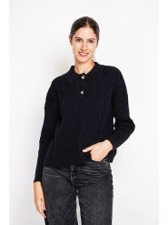 ASSUILI Sweter w kolorze czarnym rozmiar: 36. Czarne swetry klasyczne damskie Assuili, ze splotem, bez kołnierzyka. Za 113.99 zł.