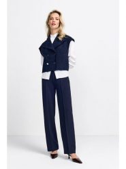 Rich & Royal Spodnie w kolorze granatowym rozmiar: 42. Niebieskie spodnie materiałowe damskie Rich & Royal, bez wzorów, z materiału. Za 208.99 zł.