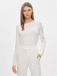 Tommy Hilfiger Sweter WW0WW42050 Biały Regular Fit. Białe swetry klasyczne damskie Tommy Hilfiger, xs, z bawełny, bez kołnierzyka. Za 299.99 zł.