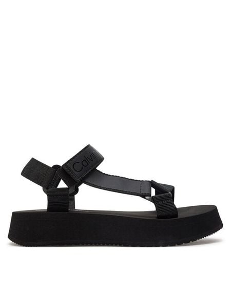 Calvin Klein Jeans Sandały Sandal Velcro Webbing Dc YW0YW01353 Czarny. Czarne sandały damskie Calvin Klein Jeans, bez wzorów, z jeansu, bez obcasa, na płaskiej podeszwie, bez zapięcia. Za 229.99 zł.