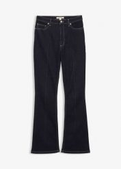 Dżinsy bootcut z wysokim stanem. Niebieskie jeansy damskie bonprix, z podwyższonym stanem. Za 129.99 zł.