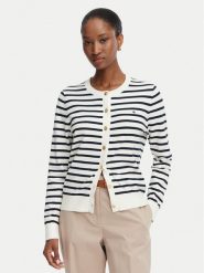 Tommy Hilfiger Kardigan Cable Fine WW0WW42370 Biały Regular Fit. Białe kardigany damskie Tommy Hilfiger, xl, bez wzorów, z syntetyku. Za 489.99 zł.