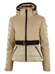 Peak Mountain Kurtka narciarska "Alyon" w kolorze beżowym rozmiar: S. Brązowe kurtki sportowe damskie Peak Mountain, m, bez wzorów, z tkaniny, bez kaptura. Za 808.81 zł.