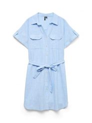 Vero Moda Sukienka w kolorze błękitnym rozmiar: M. Niebieskie sukienki damskie Vero Moda, bez wzorów, z bawełny, bez ramiączek. Za 110.04 zł.