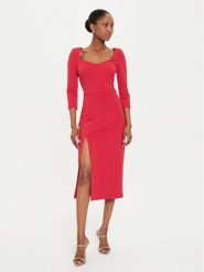 Rinascimento Sukienka koktajlowa CFC0121015003 Czerwony Regular Fit. Czerwone sukienki damskie Rinascimento, bez wzorów, z syntetyku, wizytowe, bez ramiączek. Za 319.99 zł.