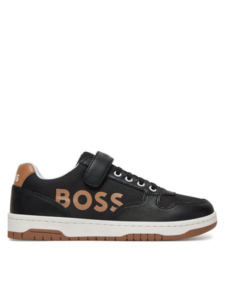 BOSS Sneakersy J51644 S Czarny. Czarne buty sportowe chłopięce Boss, ze skóry, bez zapięcia. Za 299.99 zł.