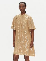 Bruuns Bazaar Sukienka koszulowa Philly BBW4552 Beżowy Loose Fit. Brązowe sukienki damskie Bruuns Bazaar, bez wzorów, z wiskozy, bez ramiączek. Za 619.99 zł.