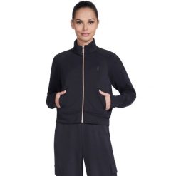 Kurtka sportowa damska Skechluxe Elevate Jacket. Czarne kurtki sportowe damskie Skechers, l, bez wzorów, z materiału, bez kaptura. Za 199.99 zł.