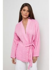 Rodier Lin Lniany kardigan w kolorze jasnoróżowym rozmiar: XL/XXL. Różowe kardigany damskie Rodier Lin, xl, bez wzorów, ze lnu. Za 131.74 zł.
