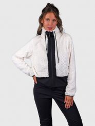 Brunotti Kurtka polarowa "Kaytra" w kolorze biało-czarnym rozmiar: XL. Białe kurtki damskie Brunotti, xl, bez wzorów, z polaru, bez kaptura. Za 130.99 zł.