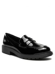 Clarks Lordsy Orinoco 2 Penny 261747874 Czarny. Czarne półbuty damskie Clarks, bez wzorów, z lakierowanej skóry, bez obcasa, bez zapięcia. Za 309.99 zł.