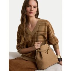 Torebka LAUREN RALPH LAUREN. Brązowe torebki klasyczne damskie Lauren Ralph Lauren, bez dodatków. Za 1,899.00 zł.