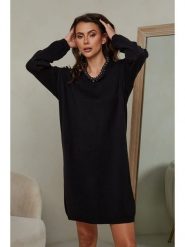 Joséfine Sukienka "Ibrany" w kolorze czarnym rozmiar: L. Czarne sukienki damskie Joséfine, bez wzorów, z kaszmiru, bez ramiączek. Za 152.99 zł.