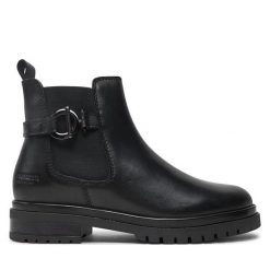 Botki Josef Seibel. Czarne botki damskie Josef Seibel, bez obcasa, na płaskiej podeszwie, bez zapięcia. Za 449.99 zł.