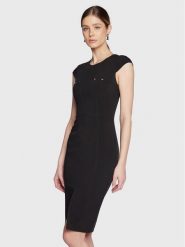 Elisabetta Franchi Sukienka koktajlowa AB-361-31E2-V390 Czarny Slim Fit. Czarne sukienki damskie Elisabetta Franchi, bez wzorów, z syntetyku, wizytowe, bez ramiączek. Za 1,949.00 zł.