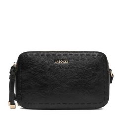 Torebka Lasocki. Czarne listonoszki damskie Lasocki, bez wzorów, bez dodatków. Za 159.99 zł.