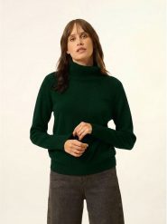 Just Cashmere Kaszmirowy golf w kolorze ciemnozielonym rozmiar: L. Zielone golfy damskie Just Cashmere, l, bez wzorów, z kaszmiru, bez ramiączek. Za 502.45 zł.