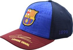 Czapka z daszkiem FC Barcelona z podpisem Lamine Yamal. Czerwone czapki z daszkiem damskie FC BARCELONA, bez wzorów, z materiału. Za 109.00 zł.