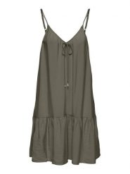 ONLY Sukienka letnia Misara 15373962 Zielony ciemny Regular Fit. Zielone sukienki damskie Only, bez wzorów, z wiskozy, bez ramiączek. Za 149.99 zł.