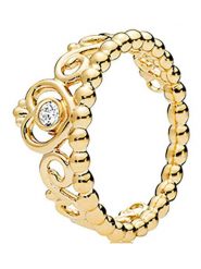 Pandora Pozłacany pierścionek z cyrkonią rozmiar: 56. Żółte pierścionki damskie Pandora, z cyrkonią, pozłacane. Za 304.99 zł.