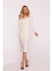 Stylove Sukienka w kolorze kremowym rozmiar: XXL. Brązowe sukienki damskie Stylove, bez wzorów, bez ramiączek. Za 240.43 zł.