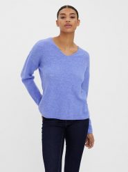 Vero Moda Sweter w kolorze niebieskim rozmiar: M. Niebieskie swetry klasyczne damskie Vero Moda, m, bez kołnierzyka. Za 97.95 zł.