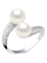 ATELIERS SAINT GERMAIN Srebrny pierścionek z perłami i cyrkoniami rozmiar: onesize. Białe pierścionki damskie ATELIERS SAINT GERMAIN, z cyrkonią, srebrne. Za 587.99 zł.