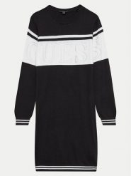 Guess Sukienka dzianinowa J4YK04 Z3GW0 Czarny Regular Fit. Czarne sukienki dziewczęce Guess, z aplikacjami, z bawełny, bez ramiączek, proste. Za 289.99 zł.