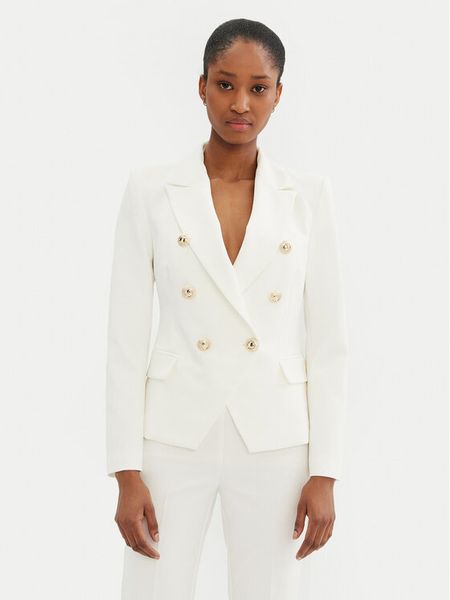 Rinascimento Marynarka CFC0122865003 Biały Regular Fit. Białe marynarki i żakiety damskie Rinascimento, l, bez wzorów, z syntetyku. Za 359.99 zł.