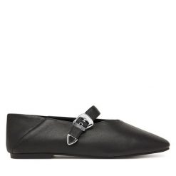 Baleriny Tommy Jeans. Czarne balerinki damskie Tommy Jeans, bez wzorów, z jeansu. Za 449.99 zł.