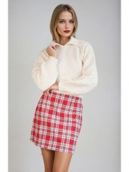 Monki Spódnica w kolorze czerwonym rozmiar: 48. Czerwone spódnice damskie Monki, na co dzień, bez wzorów, mini. Za 39.99 zł.