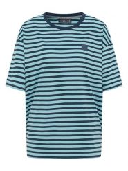 ELBSAND Koszulka "Kia" w kolorze granatowo-błękitnym rozmiar: XS. Niebieskie bluzki damskie ELBSAND, xs, bez wzorów, z bawełny, bez kołnierzyka, bez ramiączek. Za 78.47 zł.