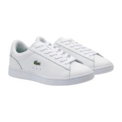 Tenisówki Lacoste Model Carnaby Set Kolor Biały. Białe trampki damskie Lacoste, bez wzorów, z materiału, bez zapięcia. Za 419.00 zł.