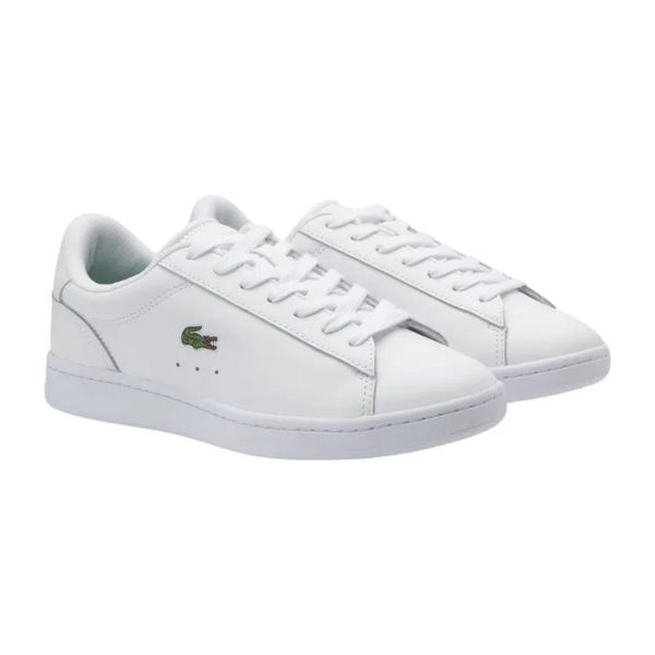Tenisówki Lacoste Model Carnaby Set Kolor Biały. Białe trampki damskie Lacoste, bez wzorów, z materiału, bez zapięcia. Za 419.00 zł.