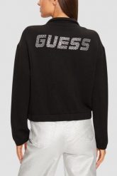 GUESS Czarna damska bluza Cecilia. Czarne bluzy damskie Guess, s, z aplikacjami, bez kaptura. W wyprzedaży za 354.99 zł.