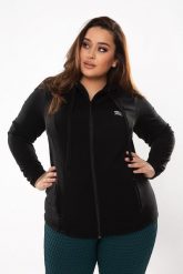 Bluza fitness damska Rough Radical Universal Hoodie Plus size. Czarne bluzy damskie ROUGH RADICAL, plus size, bez wzorów, z dzianiny, bez kaptura. Za 179.90 zł.