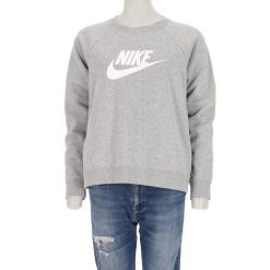 Nike Bluza damska szara. Szare bluzy damskie Nike, l, bez wzorów, z materiału, bez kaptura. Za 97.94 zł.