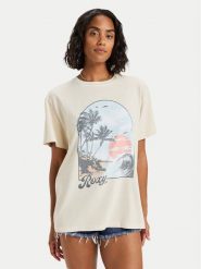 Roxy T-Shirt ERJZT06023 Beżowy Regular Fit. Brązowe t-shirty damskie Roxy, s, bez wzorów, z bawełny, bez kołnierzyka. Za 159.99 zł.