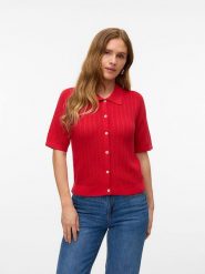 Vero Moda Kardigan w kolorze czerwonym rozmiar: S. Czerwone kardigany damskie Vero Moda, s, bez wzorów. Za 94.45 zł.