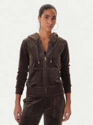 Juicy Couture Bluza Robertson JCAP176G Brązowy Slim Fit. Brązowe bluzy damskie Juicy Couture, xs, bez wzorów, z syntetyku, bez kaptura. Za 319.99 zł.