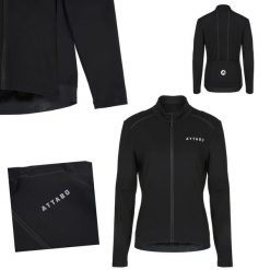 Bluza rowerowa damska ATTABO FLEERO REF ocieplana. Czarne bluzy damskie ATTABO, bez wzorów, bez kaptura. Za 159.99 zł.