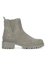 Lasocki Botki CEO-WI16-D-466-02 Szary. Szare botki damskie Lasocki, ze skóry, bez obcasa, na płaskiej podeszwie, bez zapięcia. Za 249.99 zł.