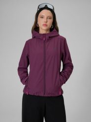 4F Kurtka softshell wiatroodporna membrana 5000 damska - fioletowa L. Fioletowe kurtki sportowe damskie 4F, l, bez wzorów, z materiału, bez kaptura. Za 299.99 zł.