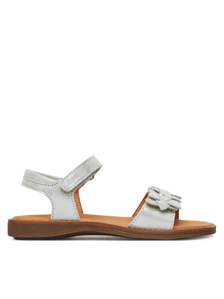 Froddo Sandały Lore Flowers G3150251-26 S Srebrny. Szare sandały dziewczęce Froddo, z nubiku, bez obcasa, bez zapięcia. Za 319.99 zł.