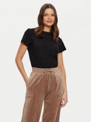 Guess T-Shirt V5RI02 KCLG2 Czarny Regular Fit. Czarne t-shirty damskie Guess, s, z aplikacjami, z syntetyku, bez kołnierzyka. Za 119.99 zł.